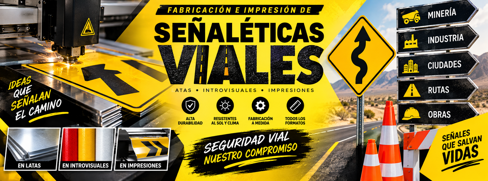 Señaléticas viales para minería, industria, ciudades, rutas y obras